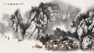 崔森茂 江峡雾霭图 镜心 80.5×142cm